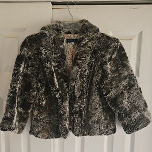 Stylish Faux Fur Mario Balthazar Bolero Jacket - Gray